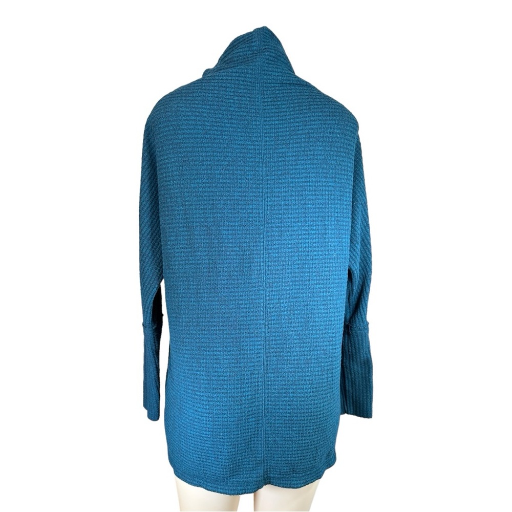 Free People We The Free Teal Cowl Neck Thermal Waffle-Knit Tunic Sweater Teal XS - Picture 7 of 13